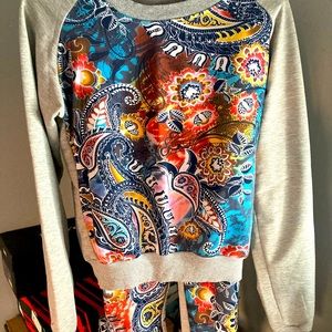 Printed outfit+printed flower dress